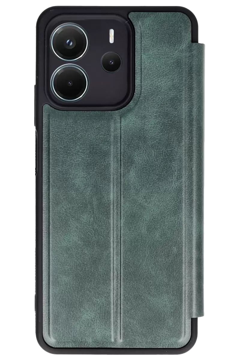 Newface Xiaomi Redmi Note 14 4G Kılıf Flip Cover - Koyu Yeşil