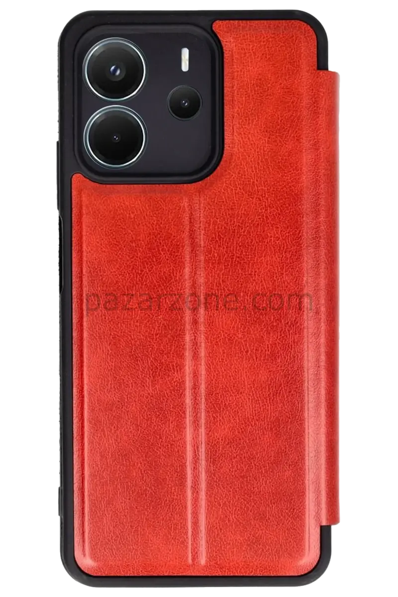 Newface Xiaomi Redmi Note 14 4G Kılıf Flip Cover - Kırmızı