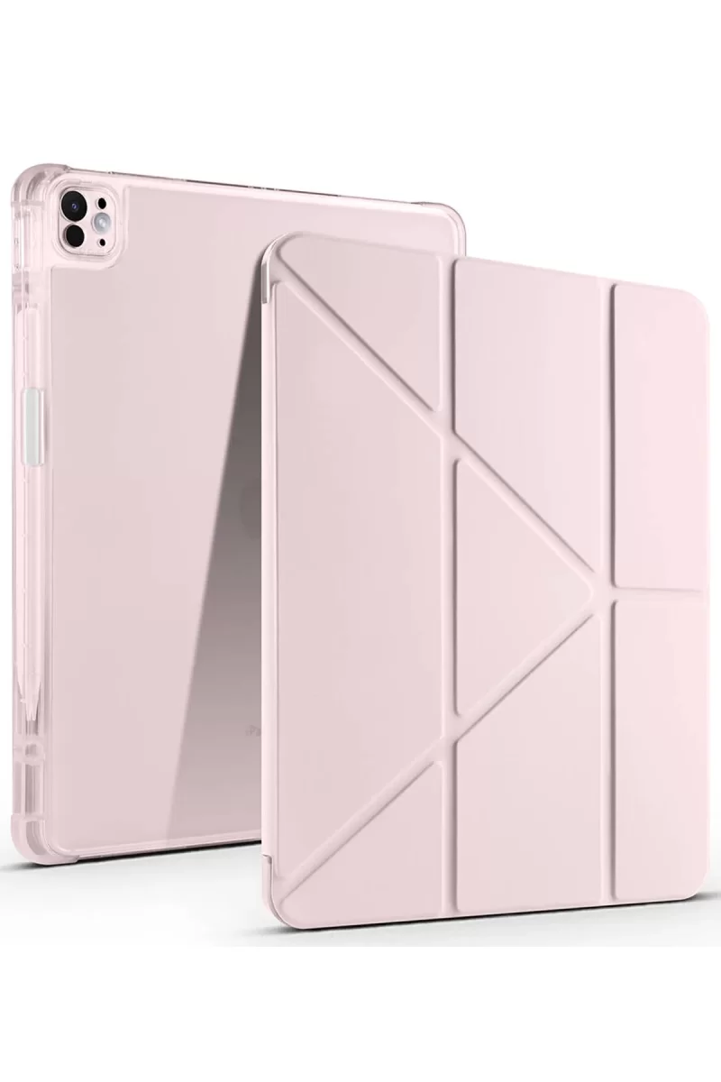 Newface Apple iPad Air 13 (2024) Kılıf Kalemlikli Mars Tablet Kılıfı - Rose Gold