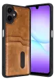 Newface Samsung Galaxy A07 4G Sara Kartvizitli Deri Kılıf - Taba
