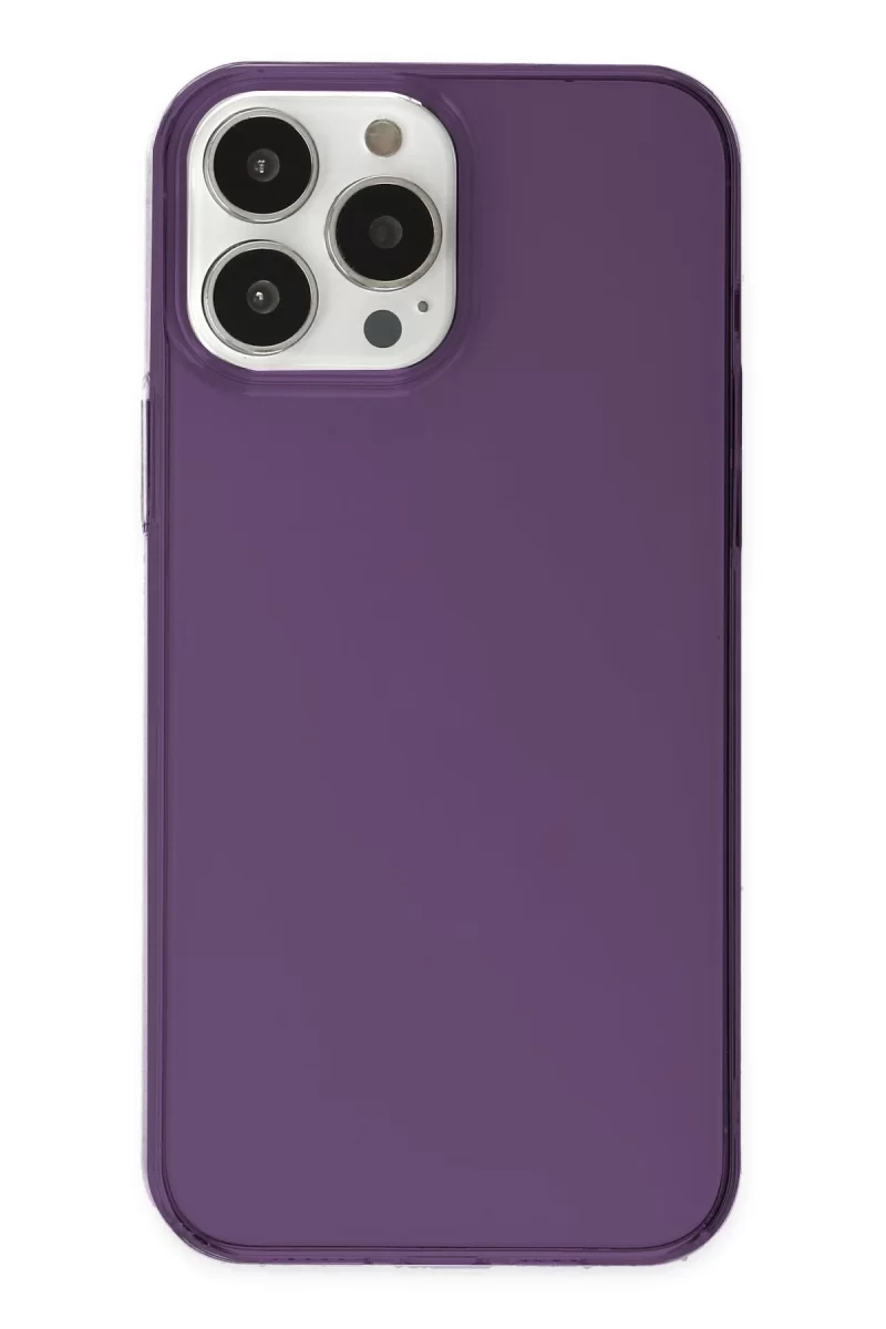 Newface Apple iPhone 14 Pro Kılıf Pc Sert Şeffaf Kapak - Mor