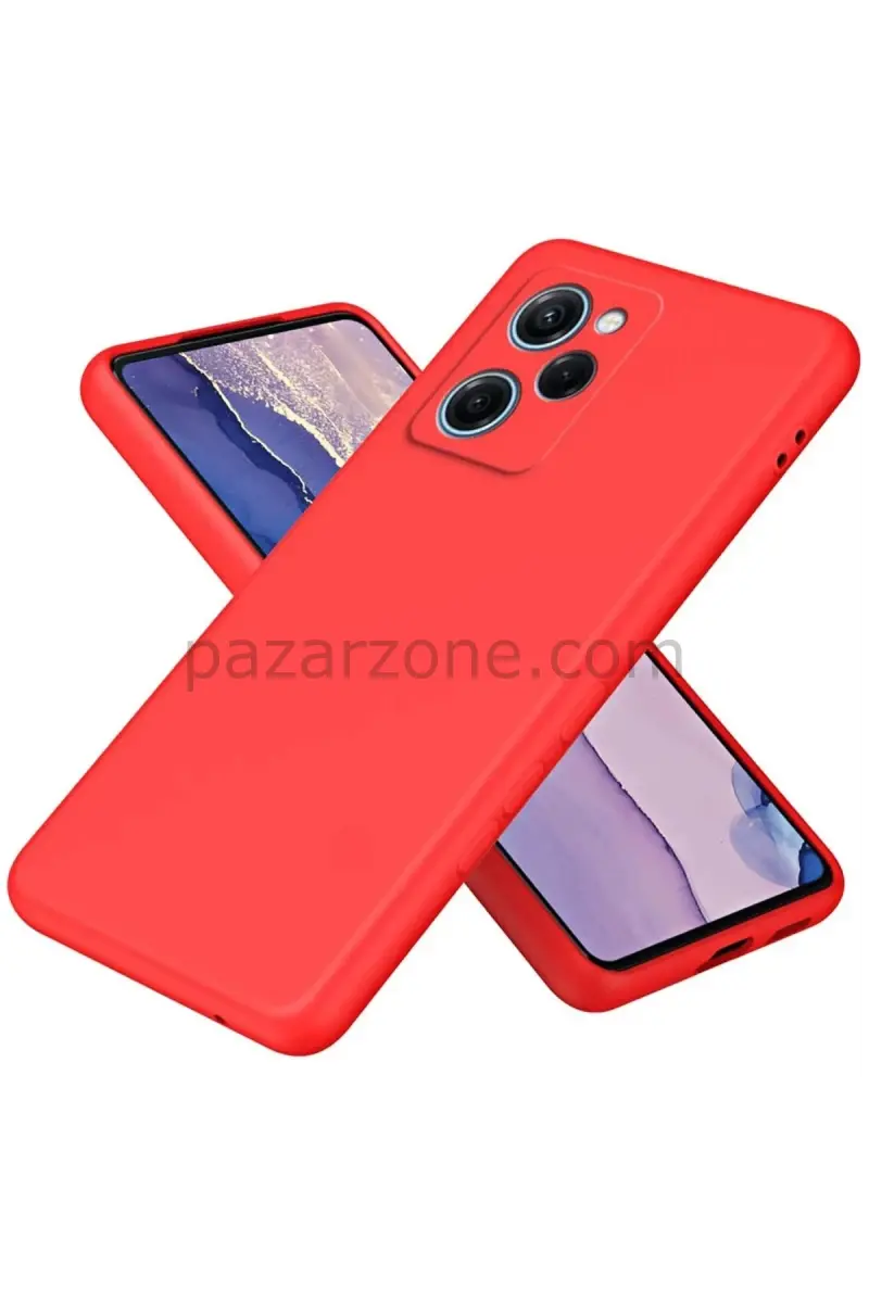 Newface Xiaomi Poco X5 Pro 5G Nano içi Kadife Silikon - Kırmızı