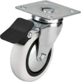 Hts 353 - 75x25 Mm Pvc Makaralı Tablalı Frenli Teker 4 Adet