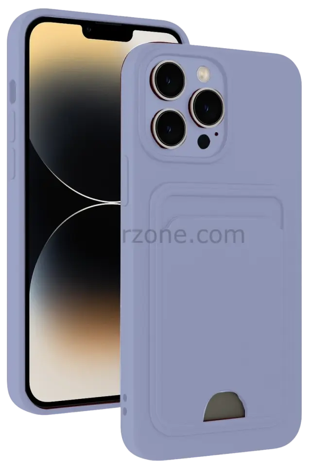 Newface Apple iPhone 13 Pro Kılıf Kelvin Kartvizitli Silikon - Lila