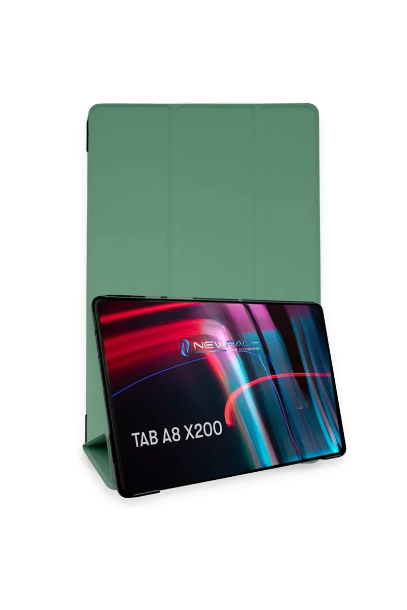 Newface Samsung Galaxy X200 Tab A8 10.5 Kılıf Tablet Smart Kılıf - Koyu Yeşil
