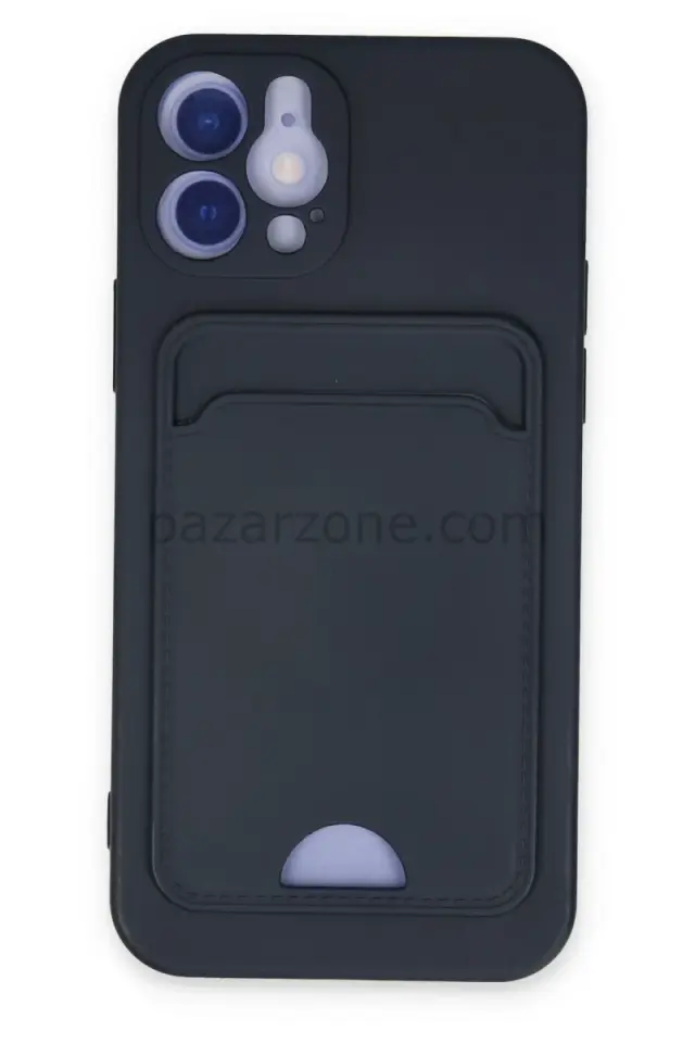 Newface Apple iPhone 12 Kılıf Kelvin Kartvizitli Silikon - Lacivert