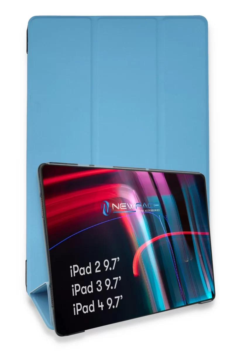 Newface Apple iPad 4 9.7 Kılıf Tablet Smart Kılıf - Mavi