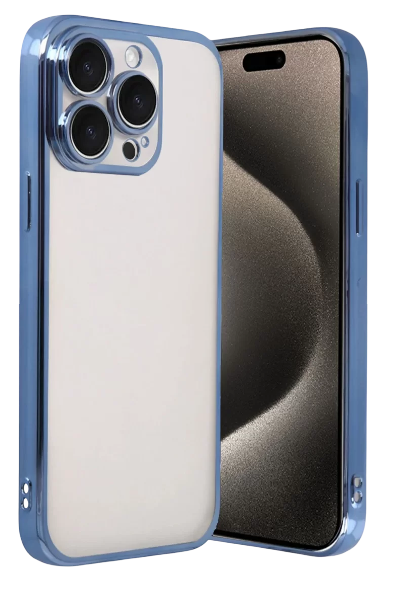 Newface Apple iPhone 15 Pro Max Razer Lensli Silikon - Açık Mavi