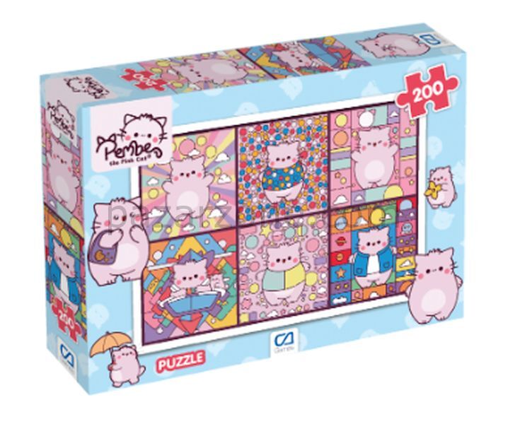 Pembe Kedi Puzzle 200