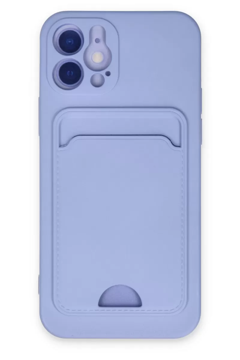 Newface Apple iPhone 12 Kılıf Kelvin Kartvizitli Silikon - Lila
