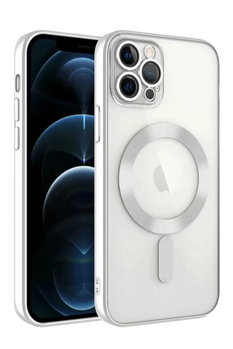 Newface Apple iPhone 13 Pro Kılıf Kross Magneticsafe Kapak - Gümüş