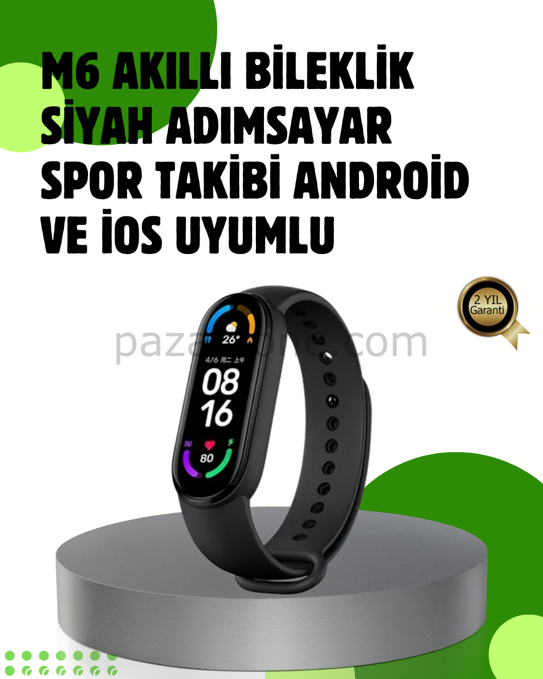 Bluetooth 5.0 Akıllı Bileklik – Kalp, Uyku ve Aktivite Takibi