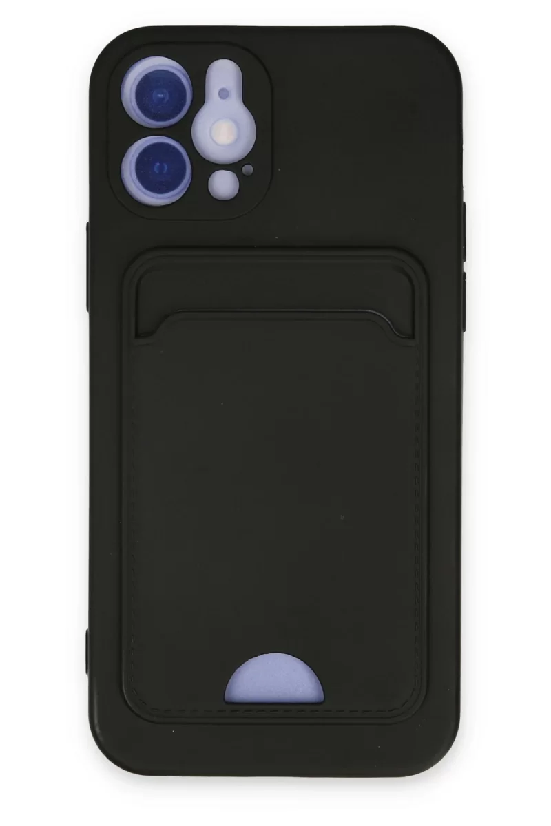 Newface Apple iPhone 12 Kılıf Kelvin Kartvizitli Silikon - Siyah