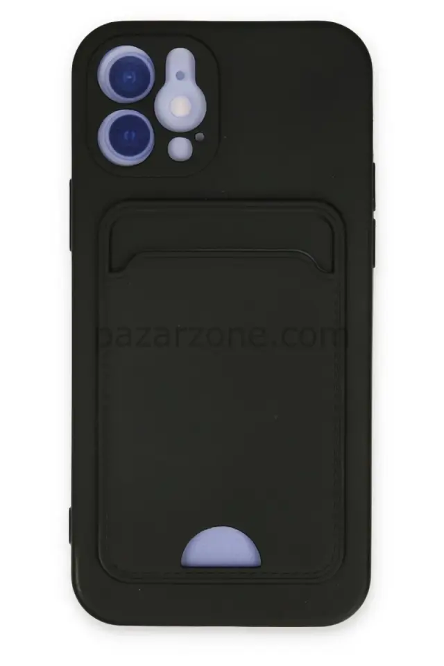 Newface Apple iPhone 12 Kılıf Kelvin Kartvizitli Silikon - Siyah