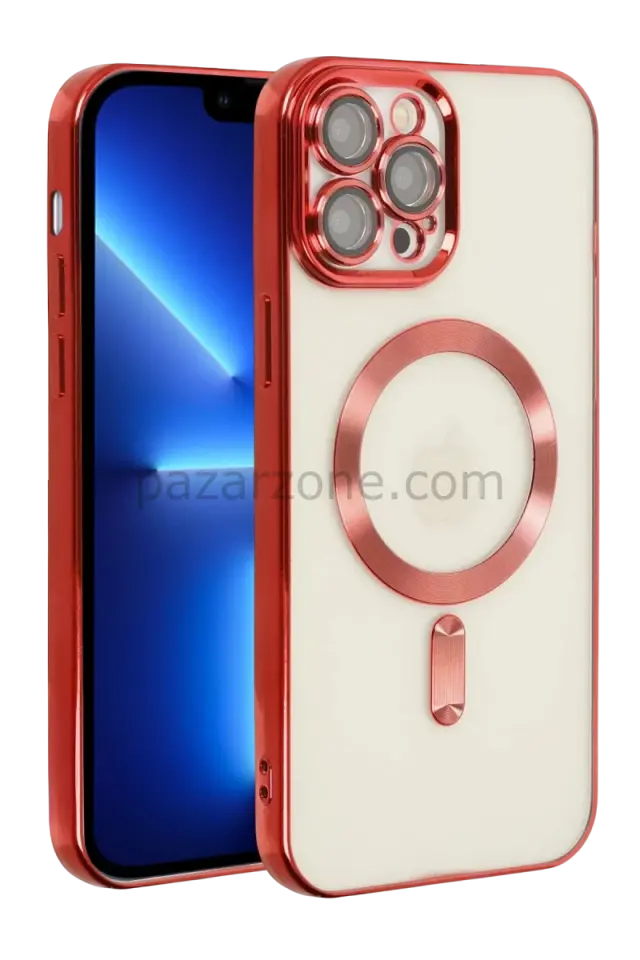 Newface Apple iPhone 13 Pro Kılıf Kross Magneticsafe Kapak - Kırmızı
