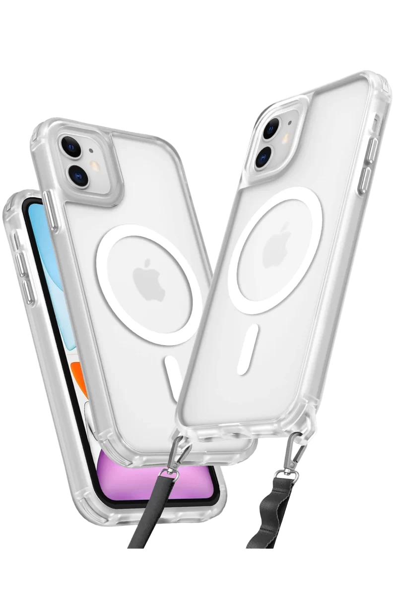 Newface Apple iPhone 11 Kılıf Enka Magsafe Silikon Kılıf - Şeffaf