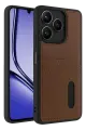 Newface Realme Note 50 4G Kılıf Sara Kartvizitli Deri Kılıf - Taba