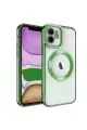 Newface Apple iPhone 12 Kılıf Kross Magneticsafe Kapak - Koyu Yeşil