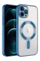 Newface Apple iPhone 13 Pro Kılıf Kross Magneticsafe Kapak - Sierra Blue