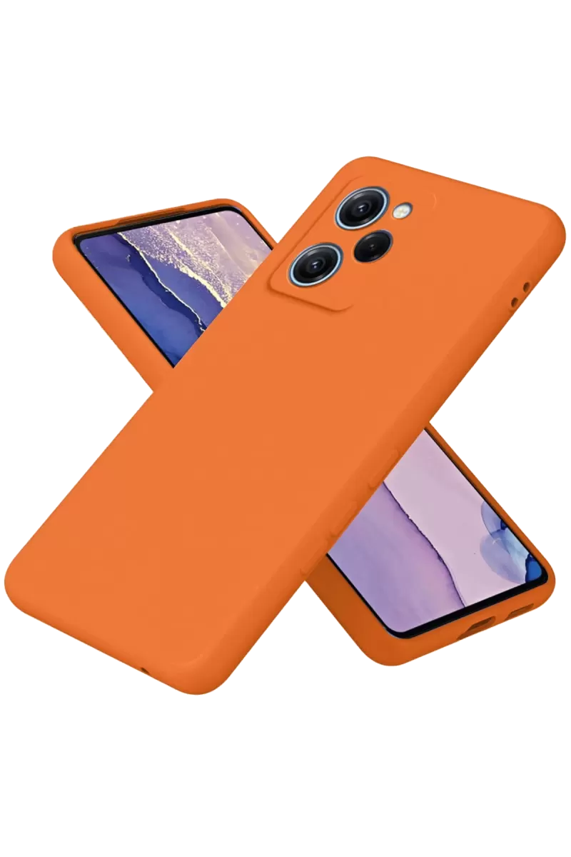 Newface Xiaomi Poco X5 Pro 5G Nano içi Kadife Silikon - Turuncu