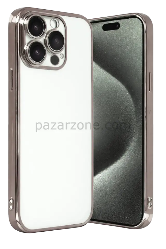 Newface Apple iPhone 15 Pro Max Razer Lensli Silikon - Titan Gri