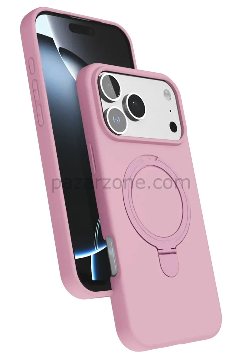 Newface Apple iPhone 17 Pro Max Regal Magsafe Standlı Kapak - Açık Pembe