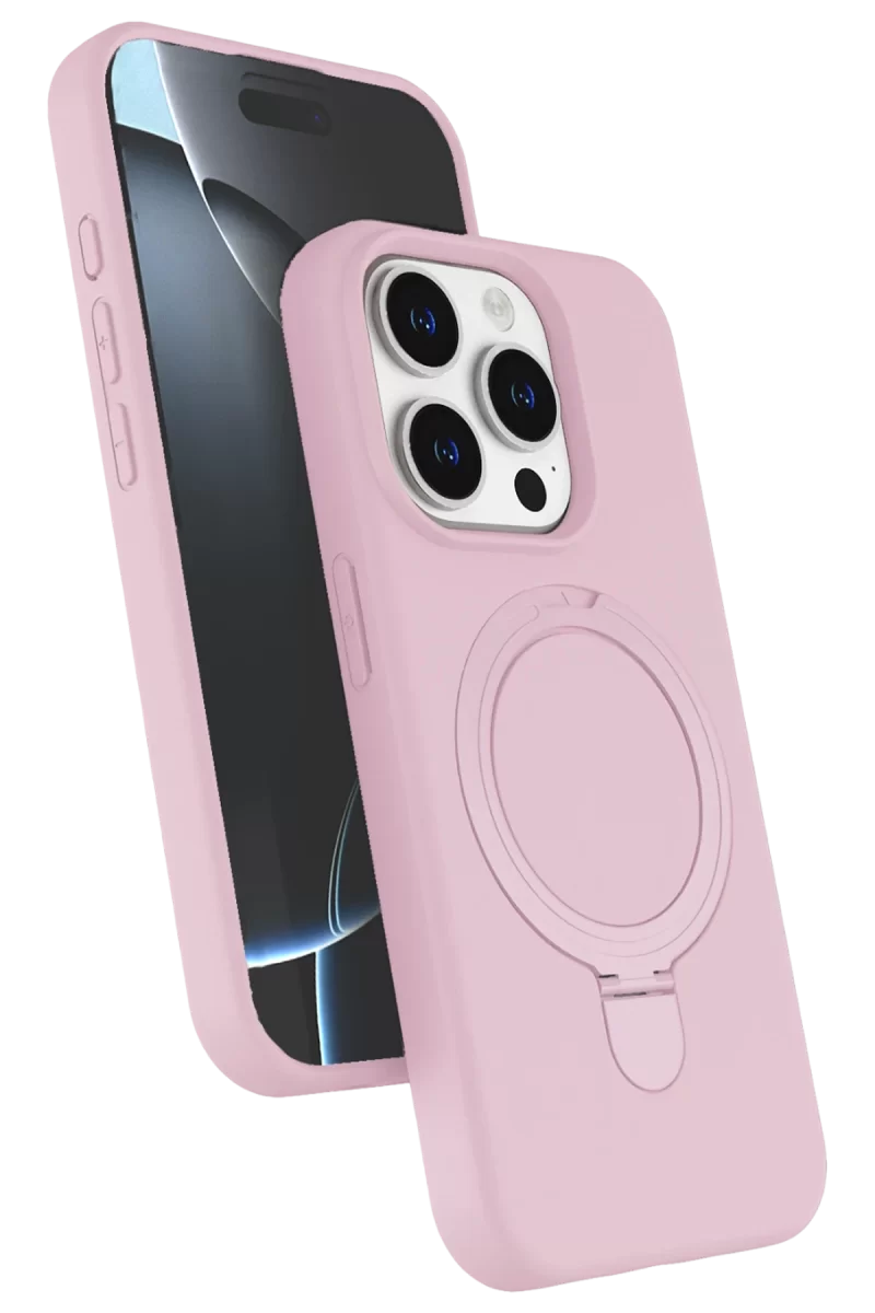 Newface Apple iPhone 15 Pro Max Regal Magsafe Standlı Kapak - Açık Pembe