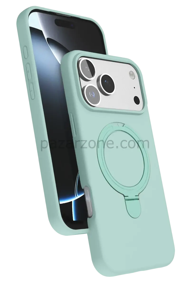 Newface Apple iPhone 17 Pro Max Regal Magsafe Standlı Kapak - Su Yeşili