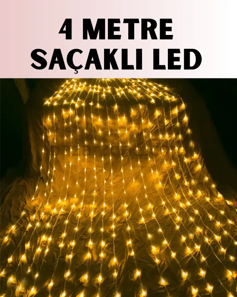 4 Metre Icicle Şelale Led Yılbaşı Perde Işık Sıcak Ambiyans