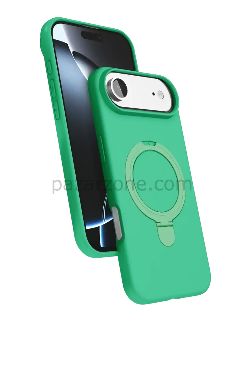 Newface Apple iPhone 17 Air Regal Magsafe Standlı Kapak - Yeşil