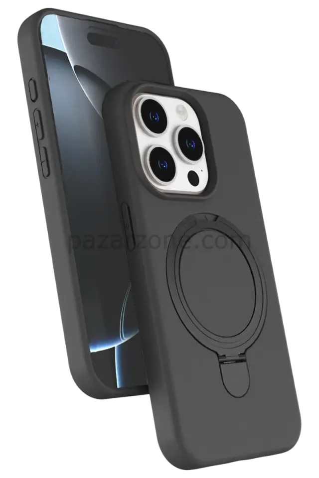 Newface Apple iPhone 15 Pro Max Regal Magsafe Standlı Kapak - Titan Gri