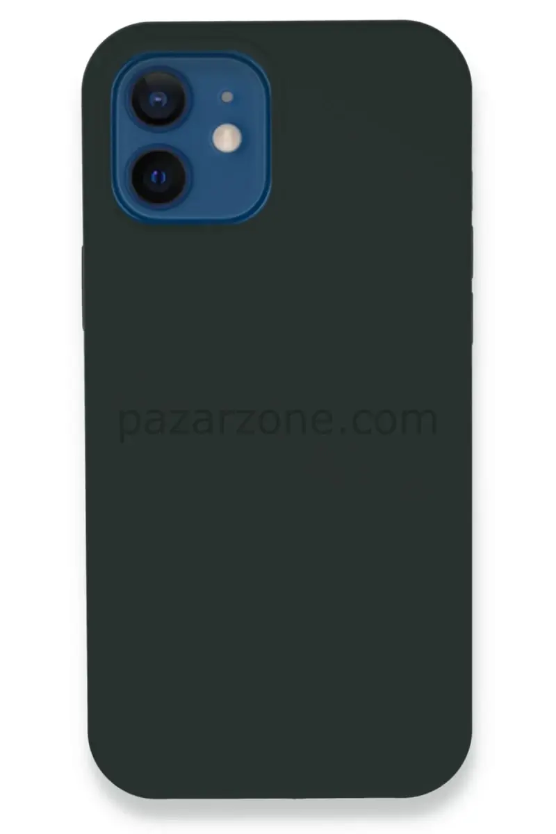 Newface Apple iPhone 12 Kılıf Lansman Legant Silikon - Koyu Yeşil