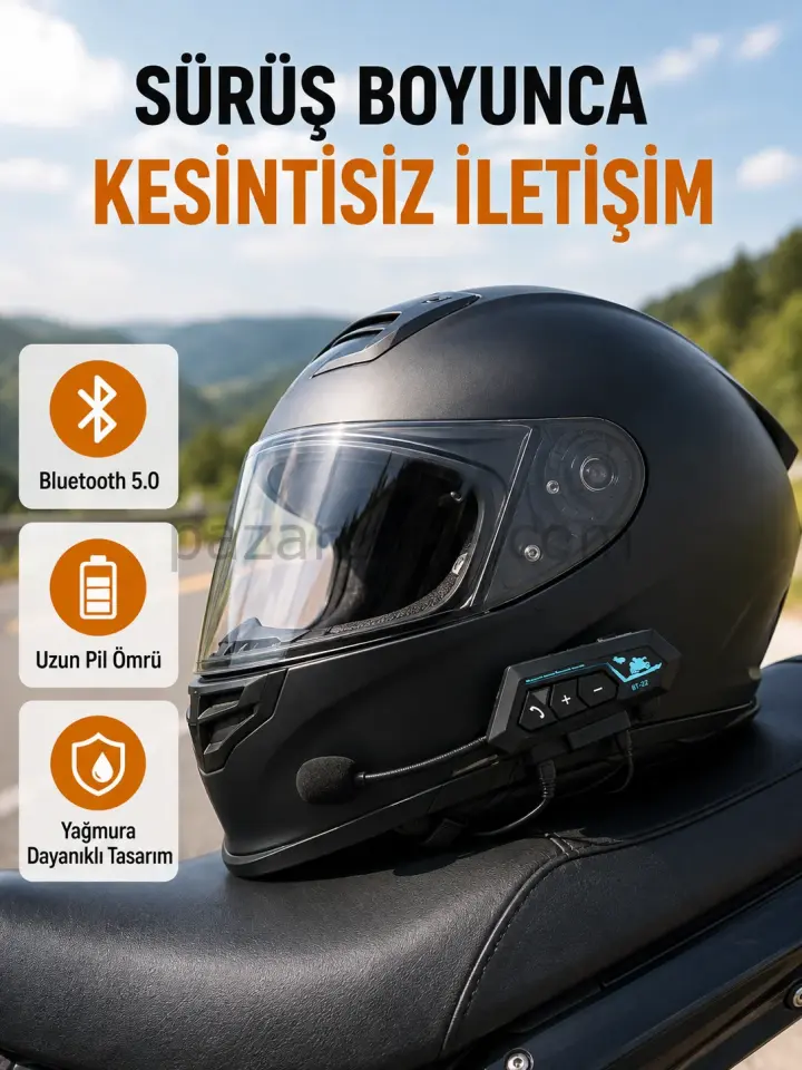 Motosiklet Kask Kulaklığı Bluetooth 5.0 Gürültü Önleme ve Hızlı Bağlantı Yeni Nesil