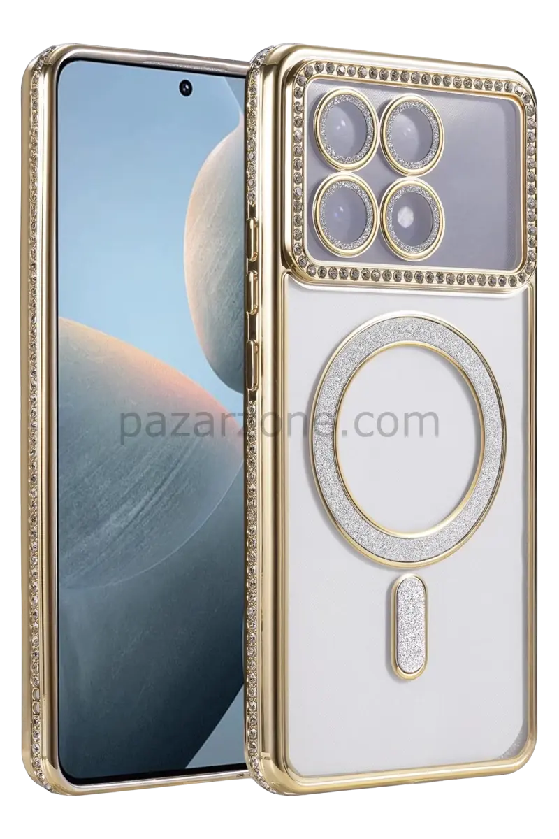 Newface Xiaomi Poco X6 Pro Joke Simli Magneticsafe Kılıf - Gold
