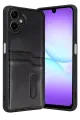 Newface Samsung Galaxy A07 4G Sara Kartvizitli Deri Kılıf - Siyah