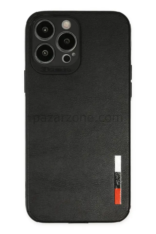 Newface Apple iPhone 13 Pro Kılıf Loop Deri Silikon - Siyah