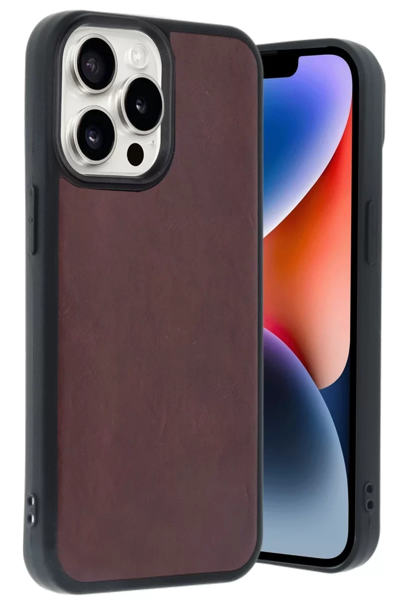 Newface Apple iPhone 14 Pro Max Kılıf Aras Deri Kapak - Bordo