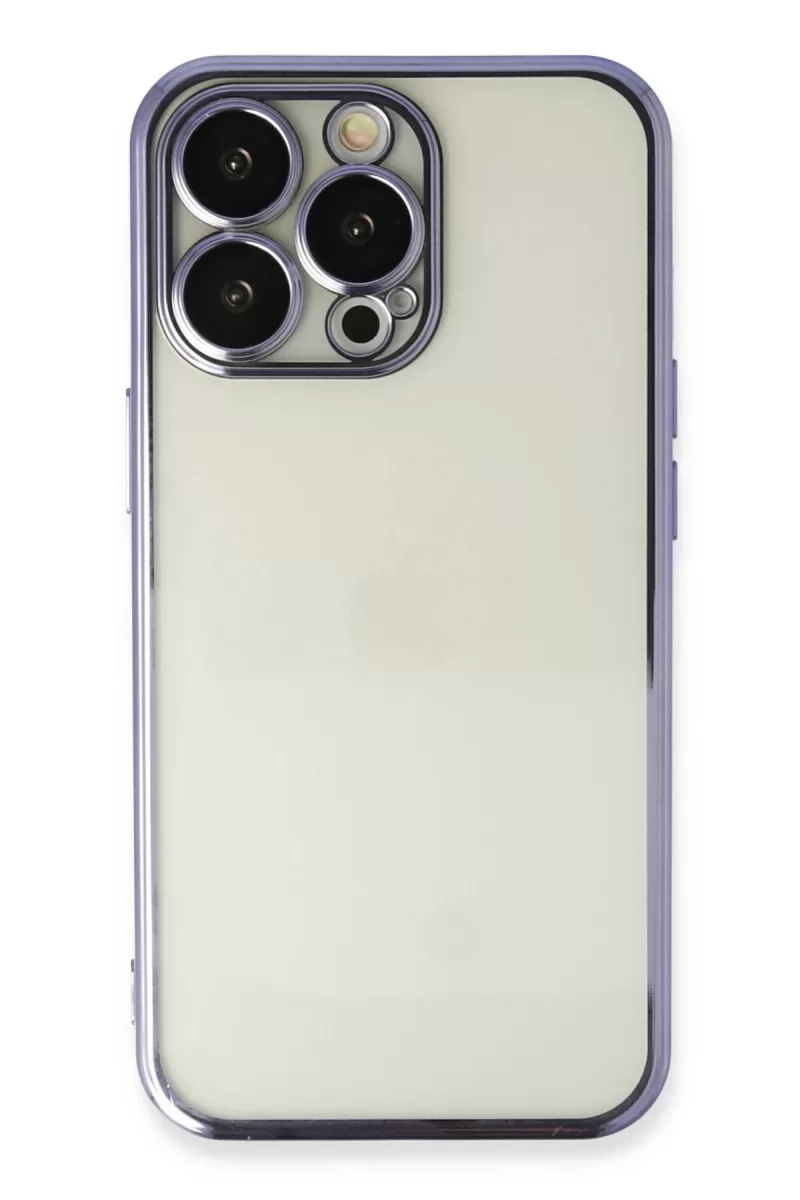 Newface Apple iPhone 14 Pro Kılıf Razer Lensli Silikon - Mor
