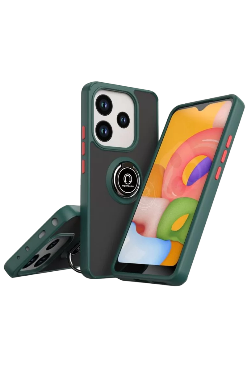 Newface Xiaomi Redmi Note 14 4G Montreal Yüzüklü Silikon Kapak - Yeşil