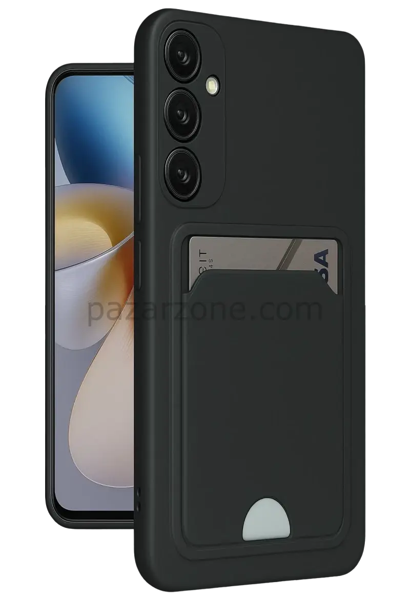 Newface Samsung Galaxy A55 5G Kılıf Kelvin Kartvizitli Silikon - Siyah
