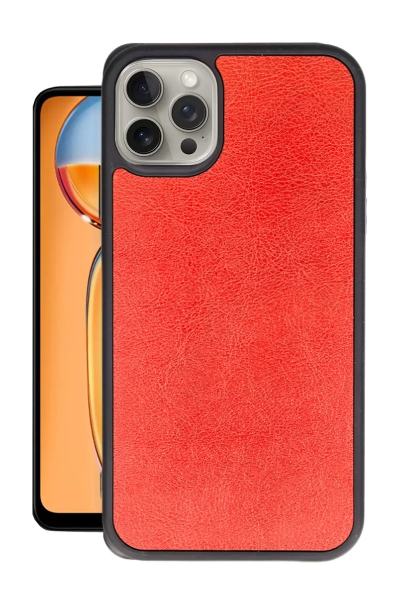 Newface Apple iPhone 14 Pro Max Kılıf Aras Deri Kapak - Kırmızı