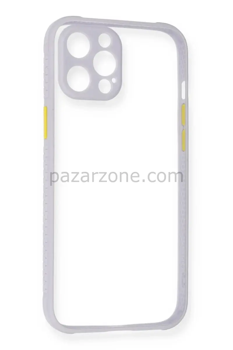 Newface Apple iPhone 12 Kılıf Miami Şeffaf Silikon - Lila