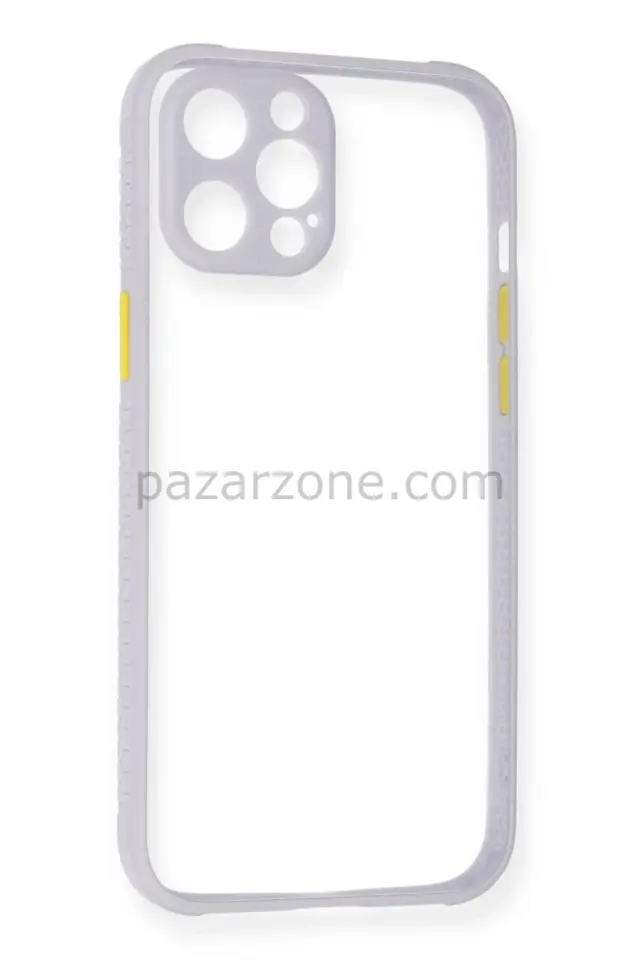 Newface Apple iPhone 12 Kılıf Miami Şeffaf Silikon - Lila