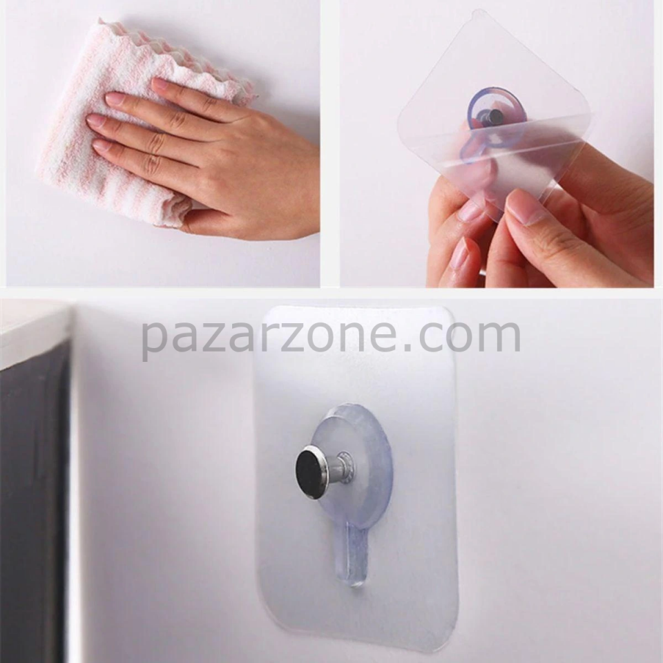 5 Li Yapışkanlı Mutfak Banyo Raf Tutucu Askı Pin Çerçeve Çok Amaçlı Askısı