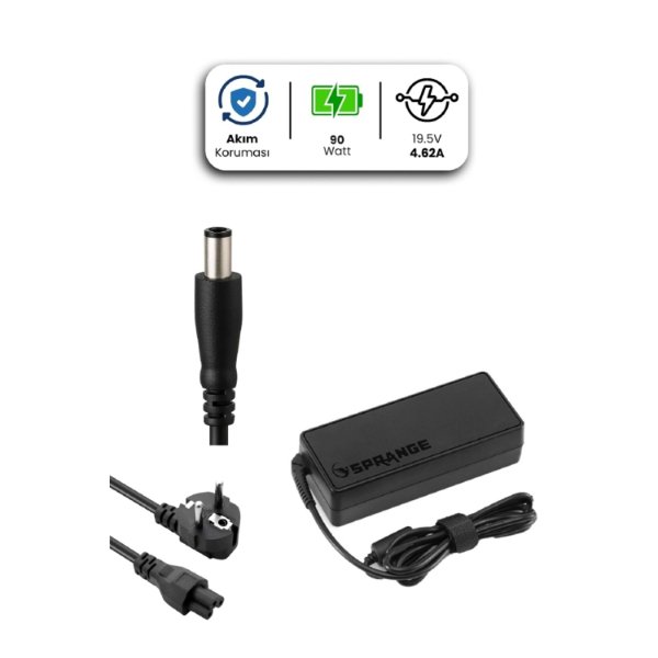 19.5V 4.62A 7.4 * 5.0mm 90W DELL İçin Laptop Adaptör