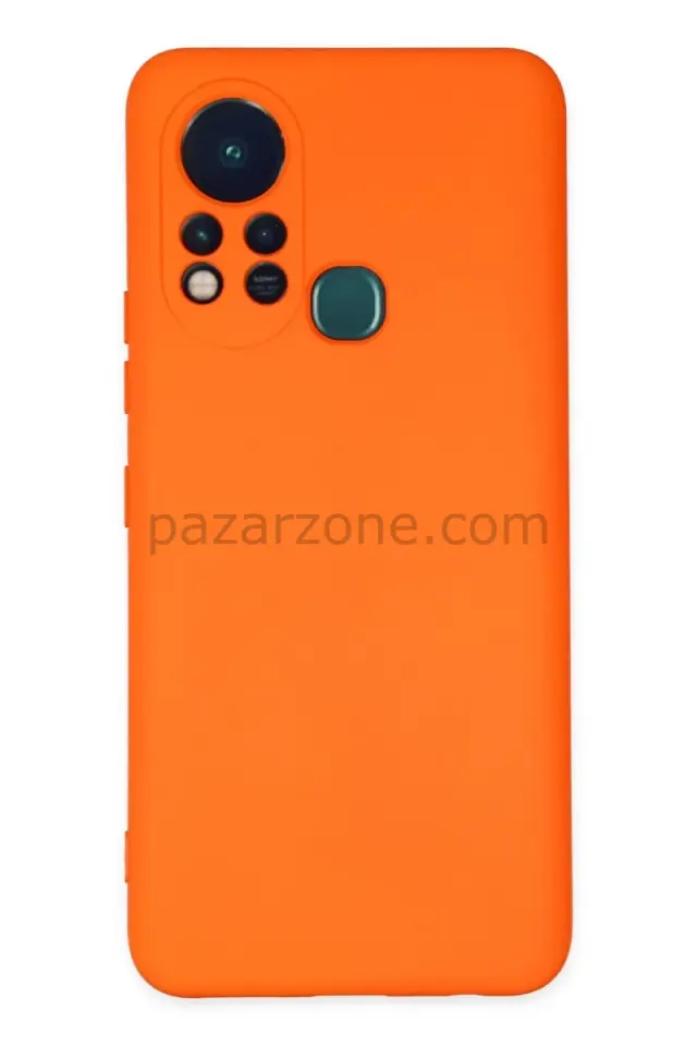 Newface İnfinix Hot 11s Kılıf Nano içi Kadife Silikon - Turuncu