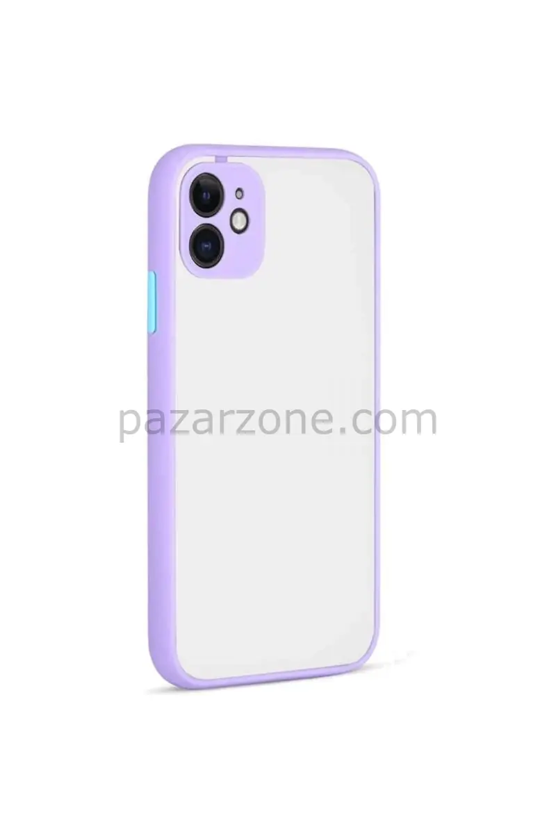 Newface Apple iPhone 12 Kılıf Montreal Silikon Kapak - Mor
