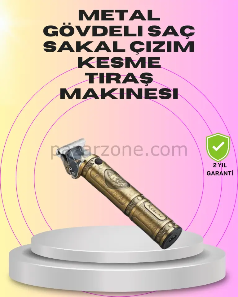 Güçlü Motorlu, 4 Kılavuz Taraklı Kompakt Saç Kesme Makinesi – Uzun Pil Ömürlü