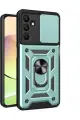 Newface Samsung Galaxy M15 Kılıf Pars Lens Yüzüklü Silikon - Yeşil