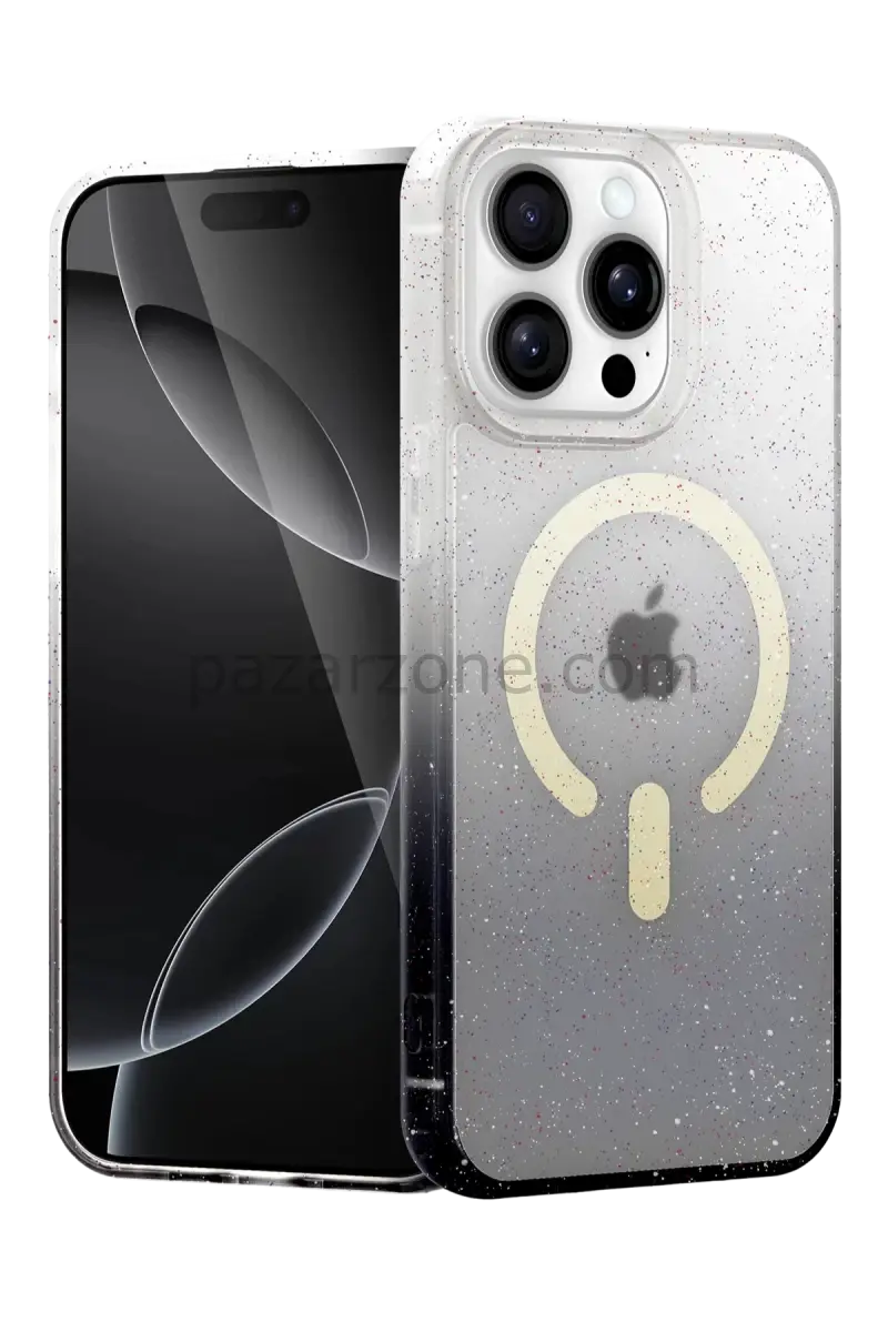 Newface Apple iPhone 15 Pro Pummel Shiny Magsafe Kapak - Siyah